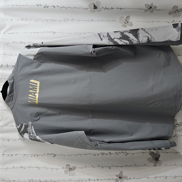 MIAMI HURRICANES ADIDAS LS GREY DRI-FIT JACKET SHIRT SIZE MEDIUM - Picture 3 of 7